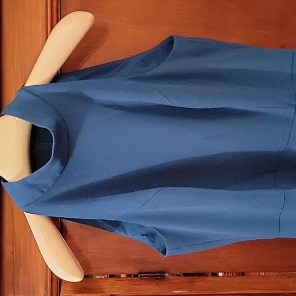 ELIZA J | Women's Halter Sheath Midi Dress with Side Ruffle Dark Teal - size 10 - Picture 5 of 13